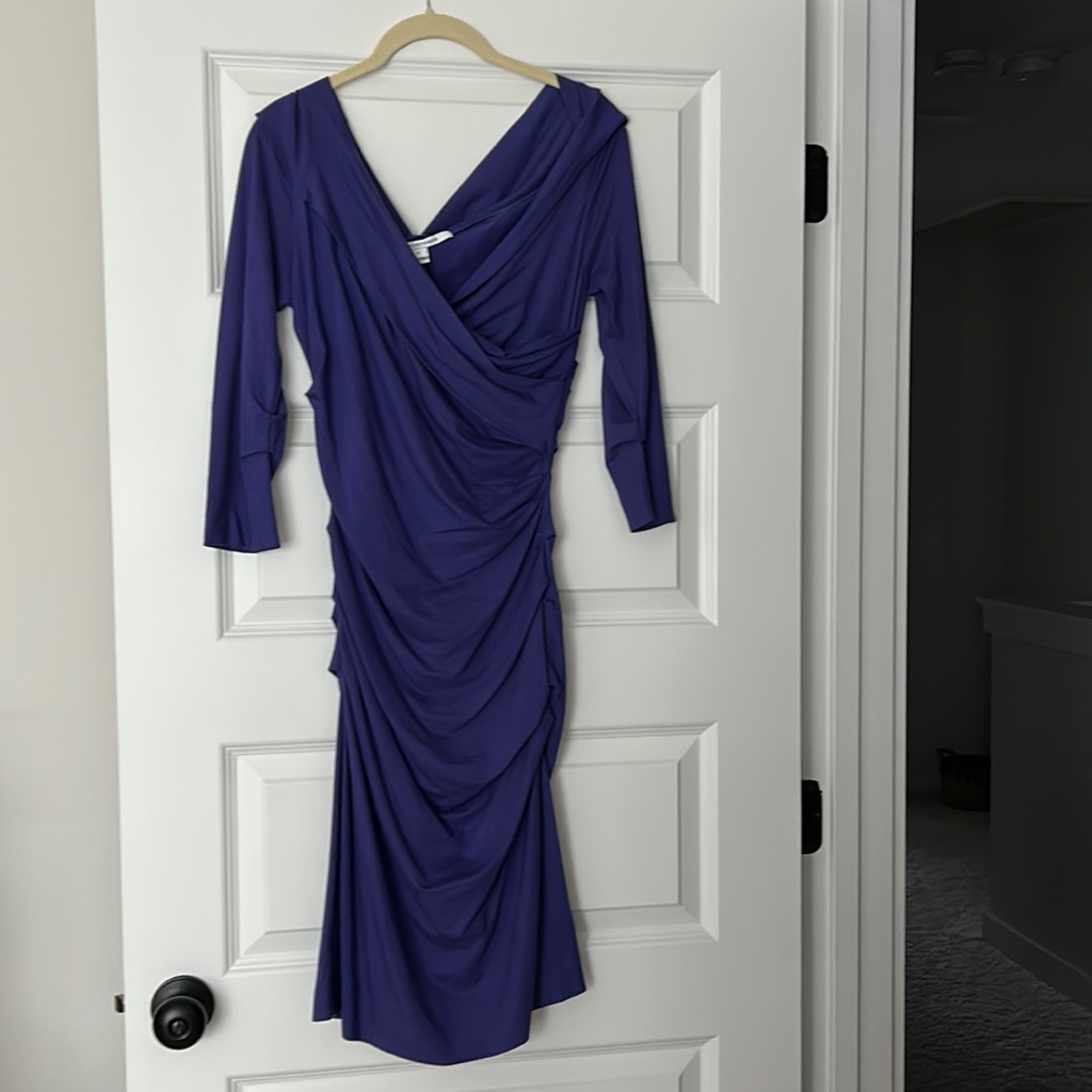 Dvf 3/4 Sleeve Purple Dress Size Small